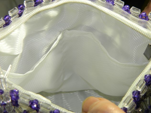Borsa in perline viola - Foto 3
