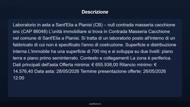 Immobile in asta di 700 m² in vendita a Sant'Elia a Pianisi - Foto 3