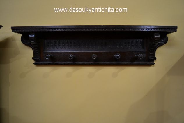 Antico appendiabiti-cappelliera stile Neorinascimento del XX secolo - Foto 3