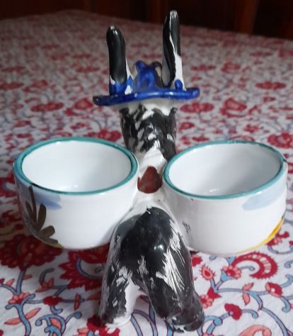 asinello in ceramica con 2 portavasetti - Foto 3