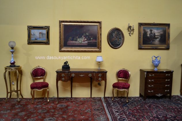 Comò-cassettiera stile Napoleone III a marquetterie - Foto 8