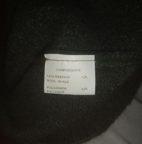 Maglione in lana merinos verde scuro Ferrante made in italy taglia 54 In ottime - Foto 2