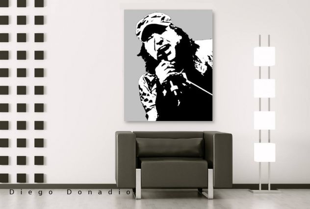 Quadro Vasco Rossi dipinto a mano pop art