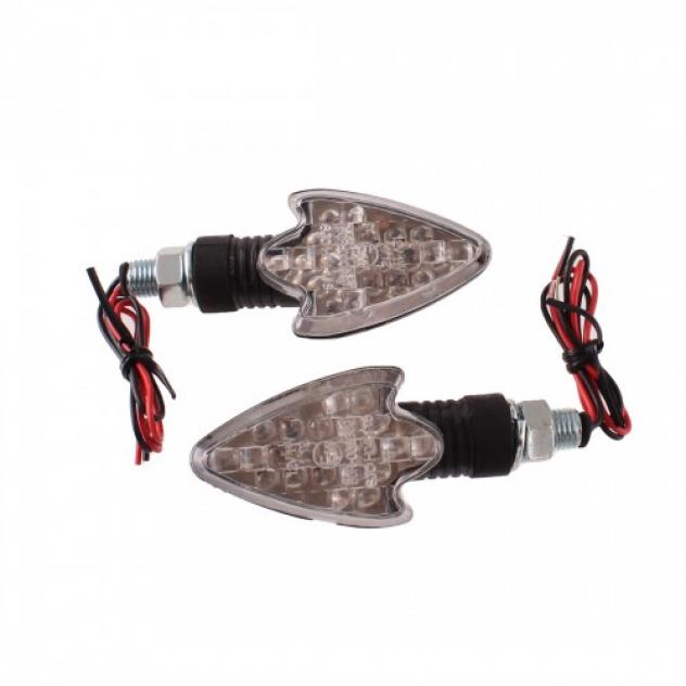Coppia frecce a led per moto effetto carbonio Far 6705