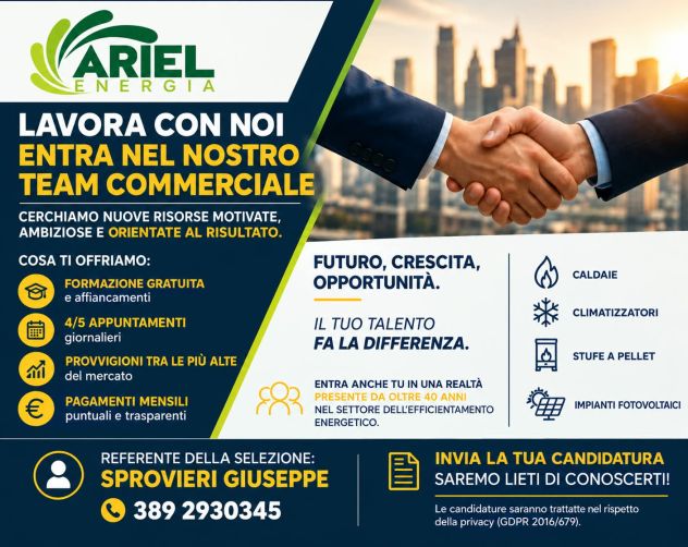 COMMERCIALE – 60 APPUNTAMENTI PREFISSATI AL MESE – FORMAZIONE GRATUITA