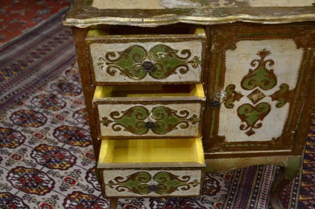 Comodino-mobiletto stile fiorentino metà XX secolo - Foto 7