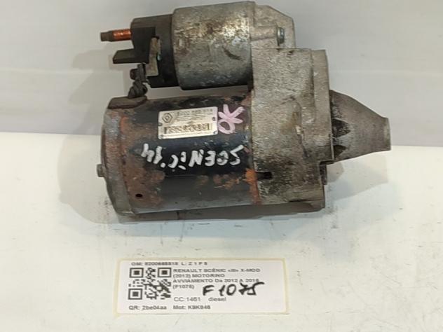 MOTORINO D' AVVIAMENTO RENAULT Scenic X MOD 8200665518 K9K846 diesel 1461 (09) - Foto 2