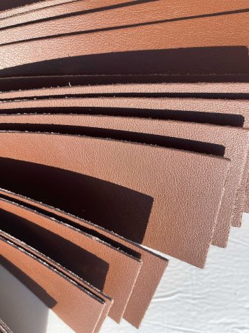 X43 Strisce fettucce in pelle marrone CM.  7x78 - Foto 6