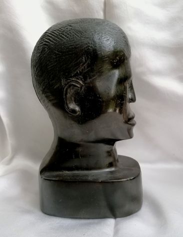 ANTICA TESTA VIRILE IN EBANO, AFRICA ORIGINALE EPOCA ANNI TRENTA. - Foto 4