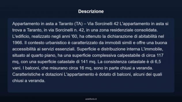 Immobile in asta di 117 m² con più di 5 locali in vendita a Taranto - Foto 14