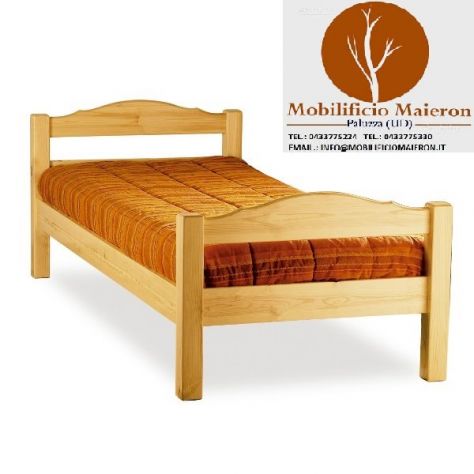 Mobili Rustici Grosseto Letto Singolo in Legno Per Hotel Alberghi Ostelli - Foto 2
