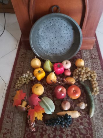 Vassoio Antico Con Composizione Frutta Artificiale - Foto 9