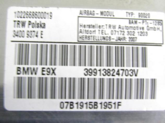 39913824703 AIRBAG PASSEGGERO BMW SERIE 3 320D E90 2.0 D 120KW 6M 4P (2007) RICAMBIO USATO - Foto 2
