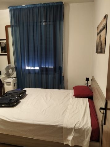 Camera singola letto matrimoniale arredata, uso del bagno e cucina incluso.