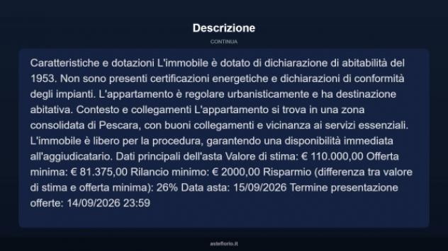 Immobile in asta di 110 m² con più di 5 locali in vendita a Pescara - Foto 13