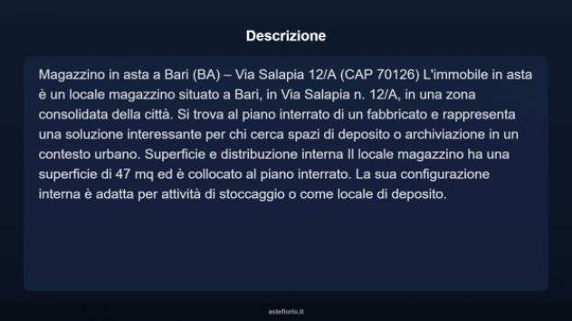 Immobile in asta di 47 m² in vendita a Bari - Foto 3