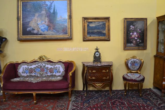 Comoncino stile Luigi XV lastronato a marqueterie - Foto 9
