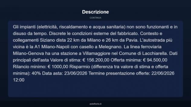 Immobile in asta di 142 m² con più di 5 locali e box auto in vendita a Siziano - Foto 18
