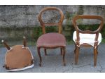 Sedie in legno con seduta in tessuto