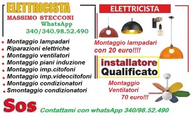 Montaggio ventilatore a soffitto Roma elettricista - Foto 5