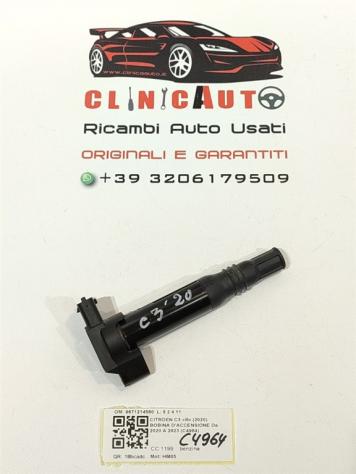 BOBINE ACCENSIONE CITROEN C3 Serie 9671214580 HM05 benzina 1199 (16)