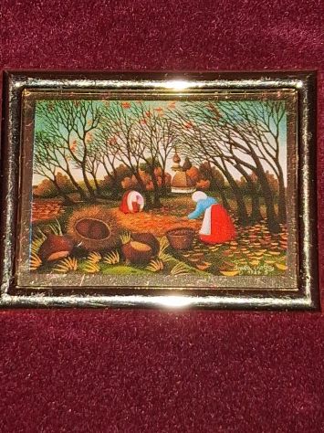 7 Litografie Arte Naif Miniature su lastre d'alluminio i 12 Mesi di Ljuba Stolfa - Foto 3