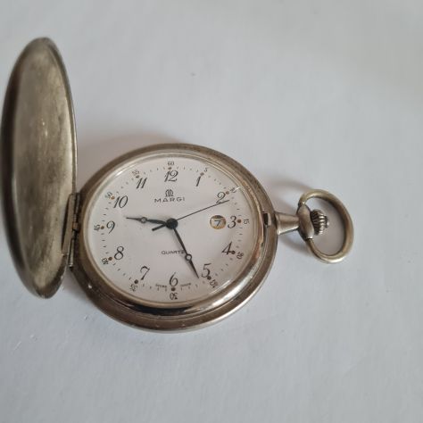Orologio da tasca MARGI vintage al quarzo con datario funzionante, Swiss