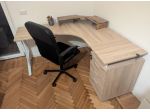 Scrivania angolare Deghi Lincoln rovere chiaro con cassettiera