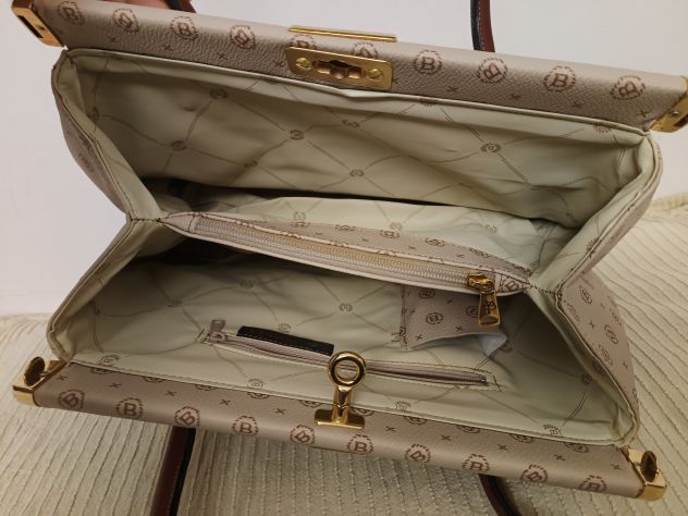 Borbonese Borsa a Mano Beige/Marrone - Foto 3