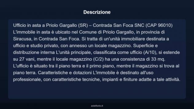 Immobile in asta di 33 m² con più di 5 locali in vendita a Priolo Gargallo - Foto 5