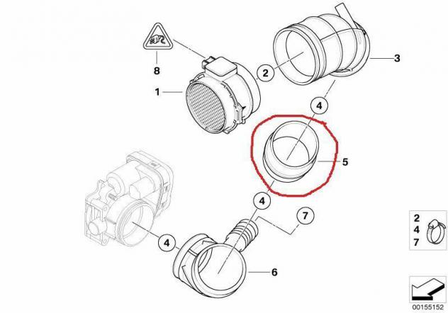 Tubo Aspirazione BMW Serie 3 E46 - Z3 13541435626