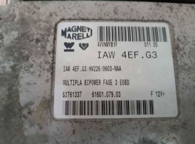 Centralina motore Fiat multipla 1.6 Bipower 2°serie IAW4EF.G3 / 51761337 - Foto 2
