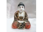 BELLISSIMO ANTICO BUDDHA IN PORCELLANA SATSUMA, GIAPPONE 1930 CIRCA.