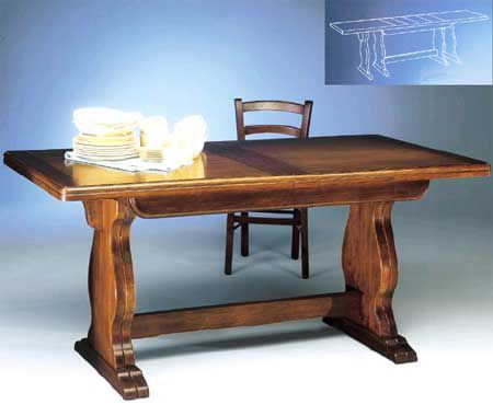 Tavolo toulipier riquadrato 4 allunghe arte povera cod 10911o10912
