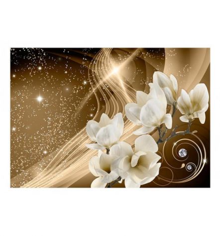 Fotomurale Adesivo Con I Fiori Stellari Dorati ARREDALACASA - Foto 2