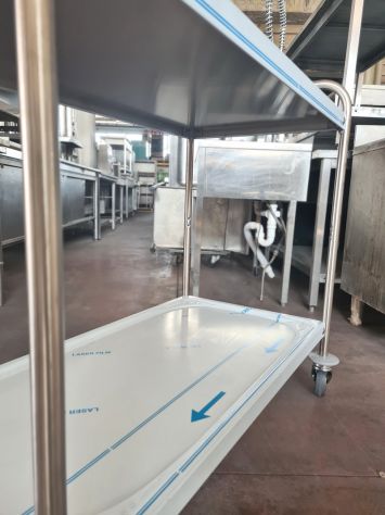carrello di servizio inox a due piani usato - Foto 3