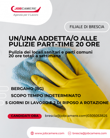 ADDETTE/I ALLE PULIZIE PART-TIME 20 ORE