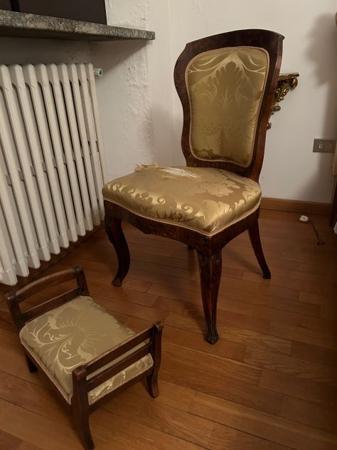 Poltrona noce '800 con poggiapiedi - Foto 3