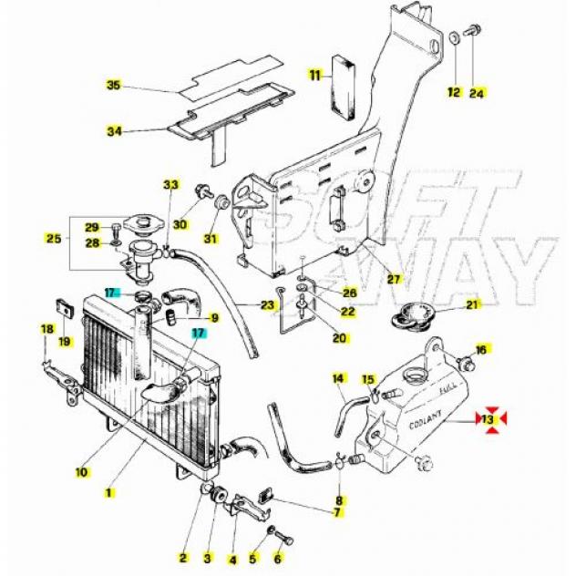 Vaso espansione Yamaha TDR 125 - 3NCF18710000 - Foto 3