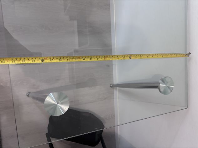 Scrivania / tavolo in vetro e gambe in acciaio - Foto 3