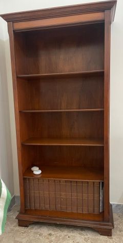 LIBRERIA A GIORNO IN LEGNO FINITURA NOCE 4 RIPIANI