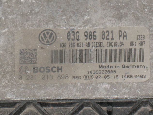 0281013898 ECU CENTRALINA SEAT LEON 1.9 EDC16U34 0281013898 03G906021PA EDC16U34 - Foto 2