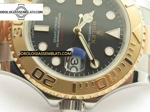 Rolex Replica YACHT-MASTER 116622 1:1 BEST EDITION QUADRANTE NERO SU BRACCIALE SS/RG SA3135 - Foto 6