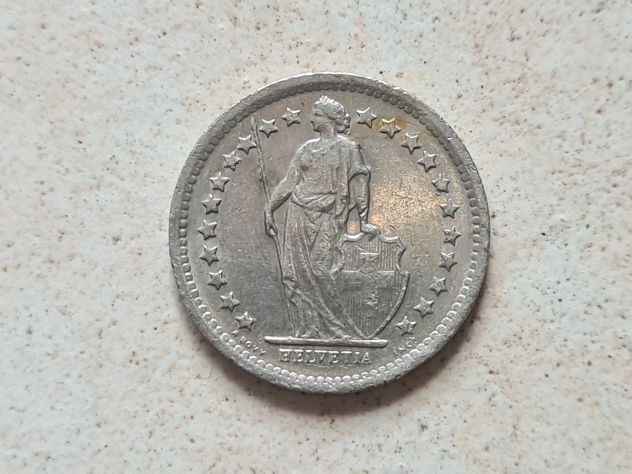 Moneta 1/2 FR, 1968, Helvetia - Foto 2