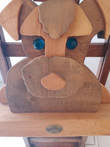 Scultura Legno Pieno Cane Artigianale Made Italy