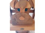 Scultura Legno Pieno Cane Artigianale Made Italy