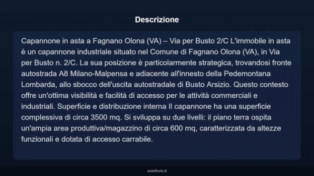 Immobile in asta di 3500 m² in vendita a Fagnano Olona - Foto 3