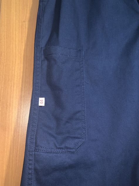 PANTALONI NUOVI DA LAVORO UNISEX IN COTONE BLU SCURO CON 4 TASCHE E CHIUSURA CON - Foto 5