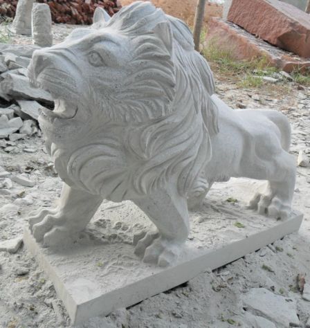 Coppia di leoni in pietra granito - Foto 9