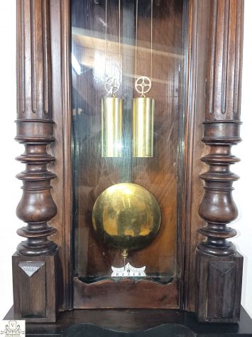 176368 Antico orologio a pendolo a due pesi Vienna - Foto 9